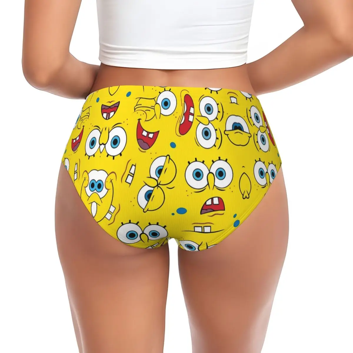 Cute SpongeBobed Kids Cartoon Anime Women Underwear Brief Full Coverage No Show High Waisted Ladies Panties