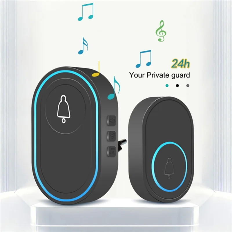 A23F-Intelligent Wireless Doorbell Home Welcome Doorbell Waterproof Smart Door Bell Chime Waterproof Emergency Button
