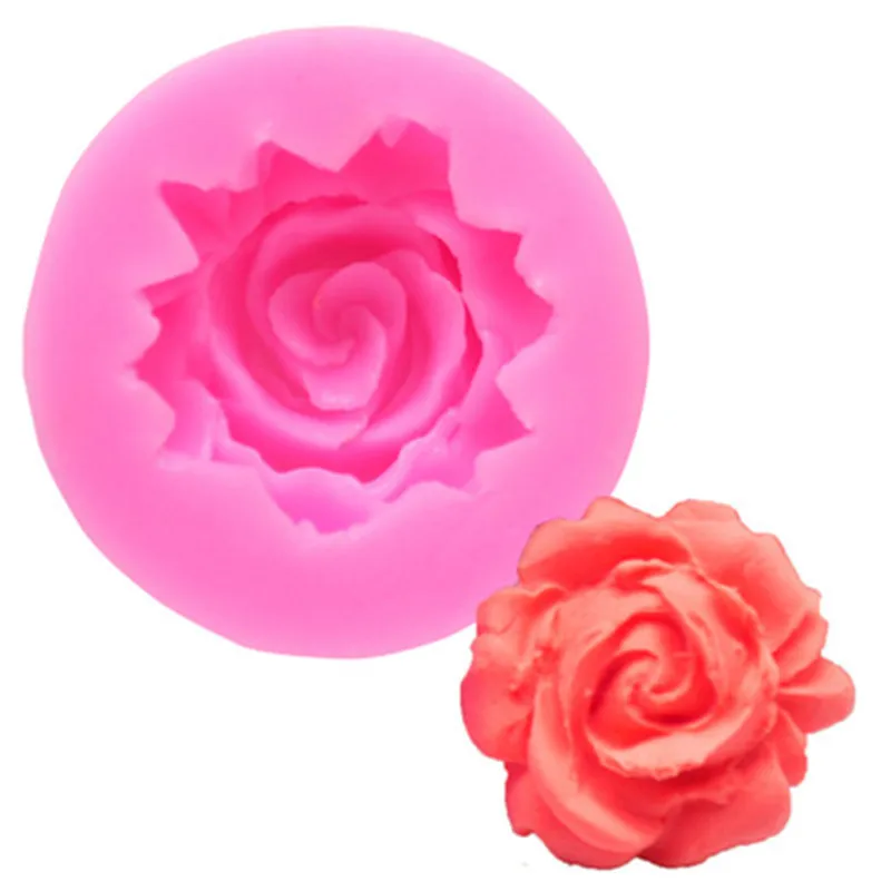 Bloom Rose Silicone Cake Mold 3D Flower Fondant Mold Cupcake Jelly Candy Chocolate Decoration Baking Tool Moulds  Resin Molds