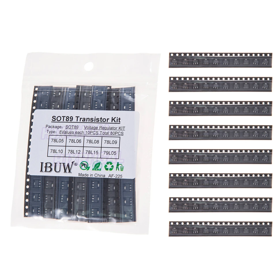 SOT-89 SMD transistor Assorted KIT Total 8kinds X10PCS=80PCS