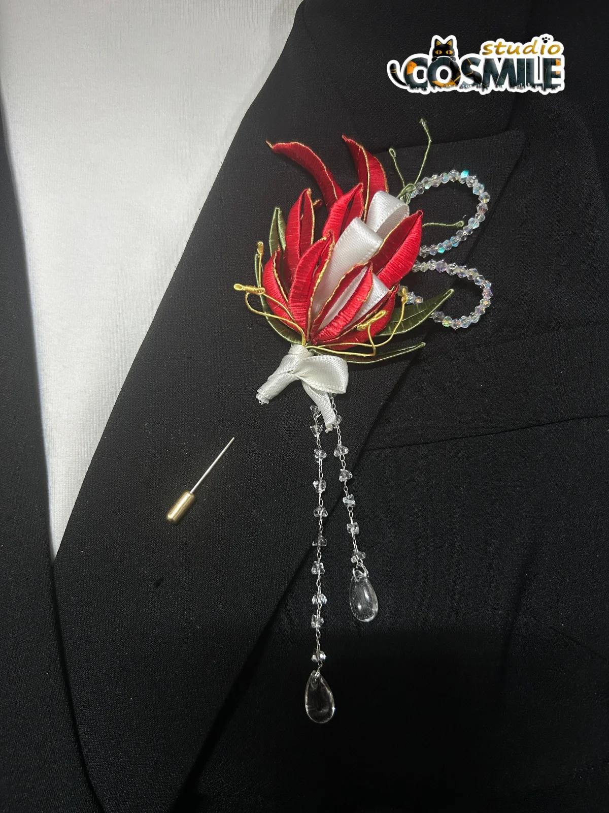 Handmade Brooch Thread Flower Chanhua Love and Deepspace Rafayel Suit Wedding Women Brooch Pin Cosplay Prop