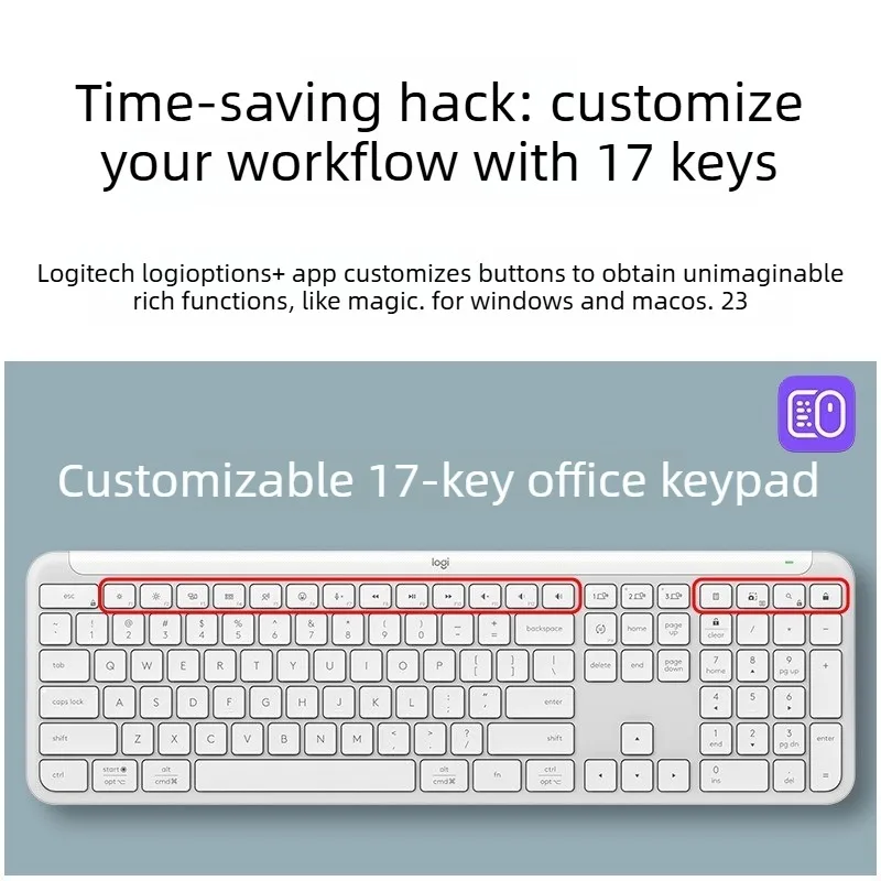 Logitech K950 Signature Slim Wireless Keyboard  Scissor Keys Quiet Typing Bluetooth & Logi Bolt Multi-device Office Keyboard