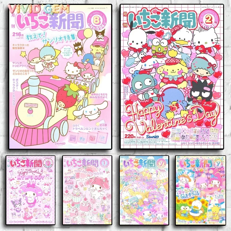 VIVID GEM Vollrunde Quadratische Anime-Peripherie Sanrio Poster My Melody Cinnamoroll Hello Kitty Diamantmalerei Druck für Kinder