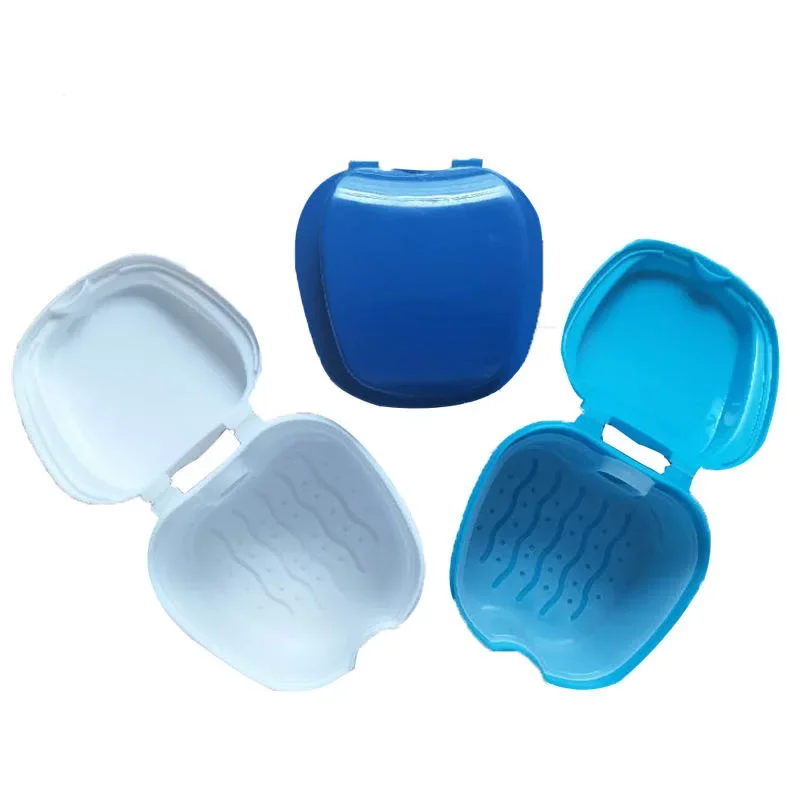 

1PC Oral Denture Care Bath Box Cleaning False Teeth Nursing with Hanging Net Container Cleaning False Teeth Bath Case