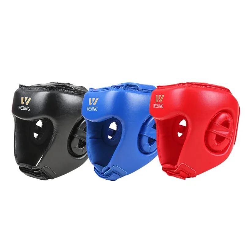 Head Guard with Tooth Guard Handwraps Professional Boxing Athletes Training Competition Mouth Guard Headgear