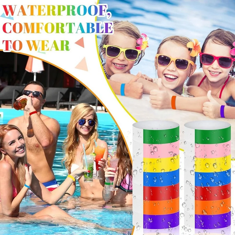 Wristbands For Events Colors Arm Hand Bands - 700 PCS Neon Wrist Bands Waterproof  For Events Lightweight Wristbands