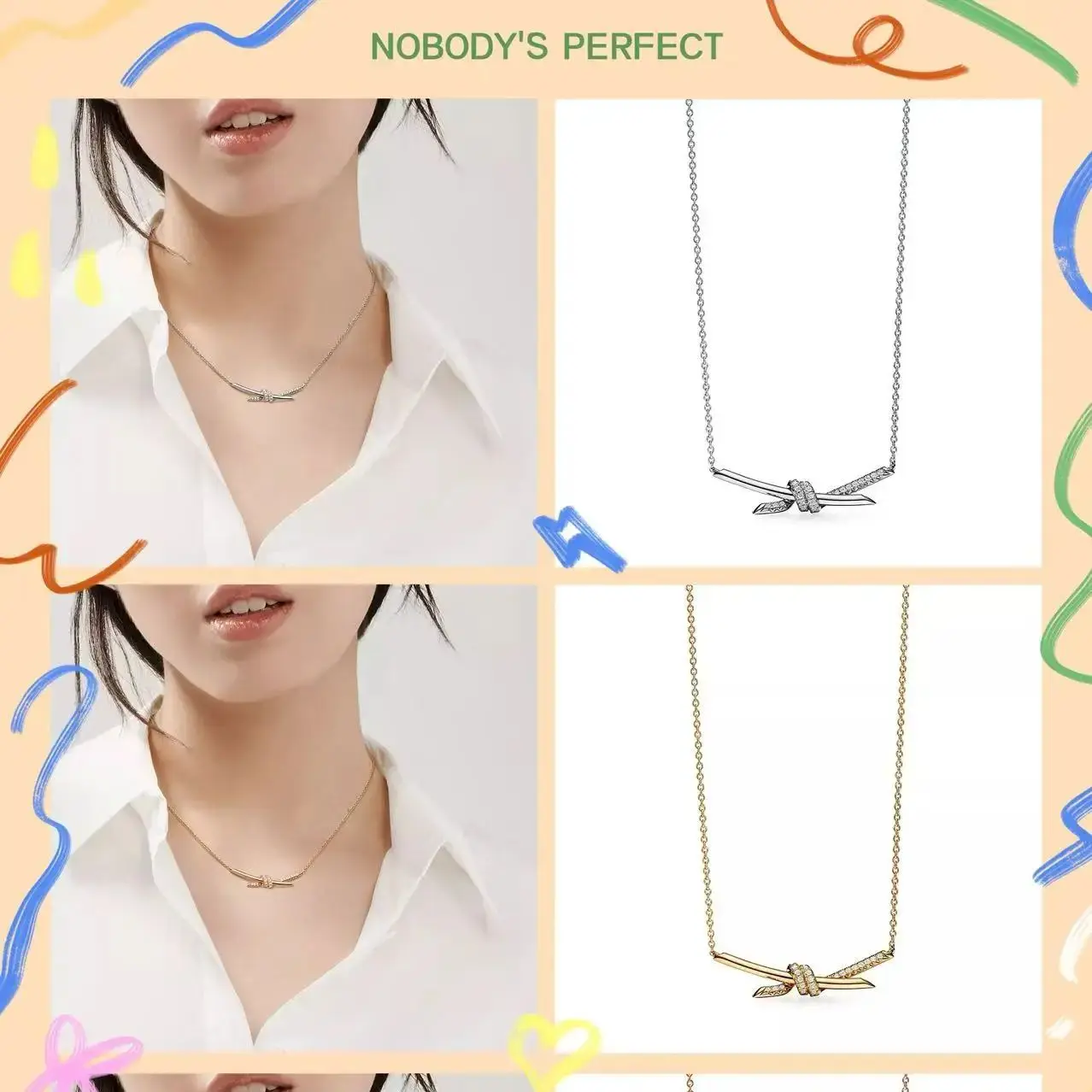 

925 Sterling Silver Couple Lucky Knot Pendant Necklace, Eternal Knot · Fate Souble star, Valentine's Day Gift