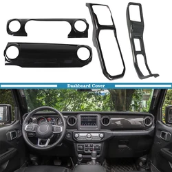 Car Center Console 4WD Gear Shift Decoration Cover Trim for Jeep Wrangler JL JT Gladiator 2018-2023 2024+ Interior Accessories