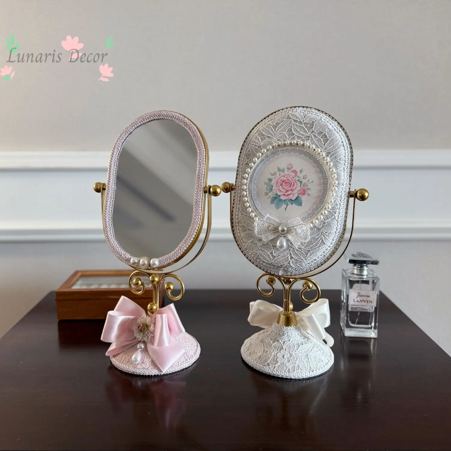 French court style tabletop mirror princess mirror dresser bedroom tabletop mirror oval