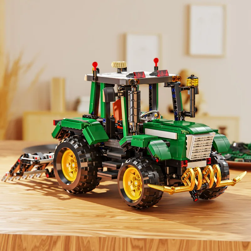 

1220pcs 1264pcs Farm Vertical Harvester Building Blocks Model wheeled Tractors Bricks Assembling Toys for Boys Birthday gift set