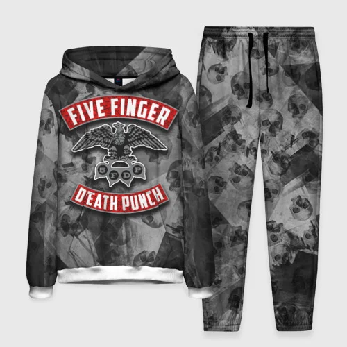 Five Finger Death Punch 3D Print Hoodie Tracksuit Fashion Hip hop Men\'s Casual Sportswear Set kids Hoodie+Pants 2pcs Set