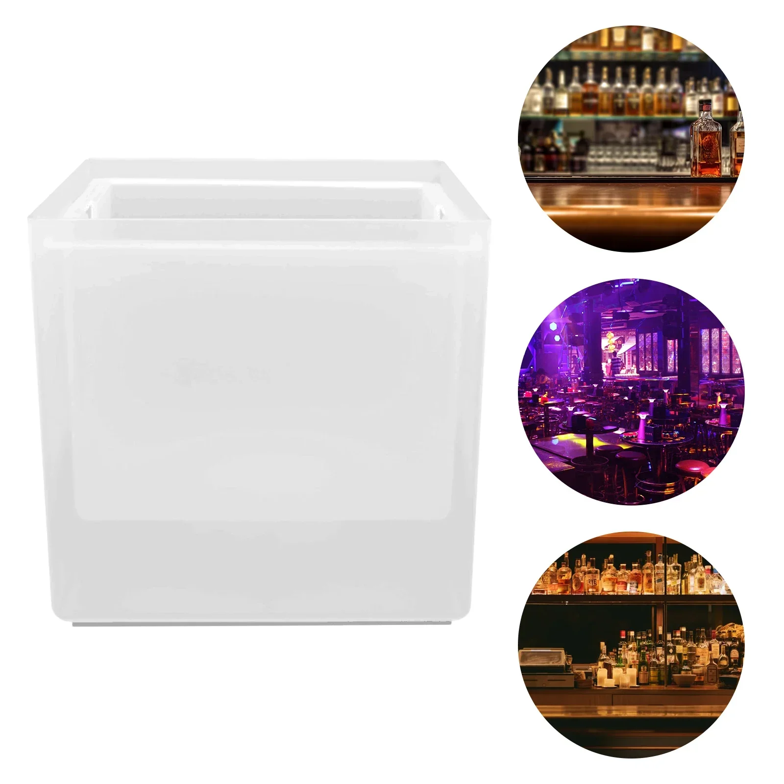 Cubo de hielo LED Cubo de hielo multicolor Cubo de gran capacidad de 3,5 L Cuerpo de cubo de doble capa Adecuado para familias, lugares de actividades