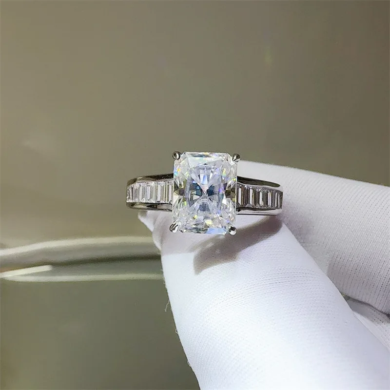 Luxury Platinum Solid Platinum PT950 Women's Ring Diamond D Engagement Wedding Anniversary 18K