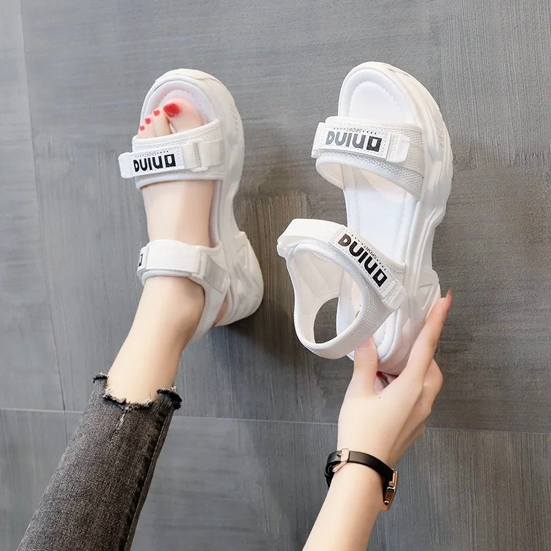 New Women Sports Sandals Ins Hot Sale Summer Student Female Sandals Women's Casual Shoes Designer Sandals Thick Flat Sandals