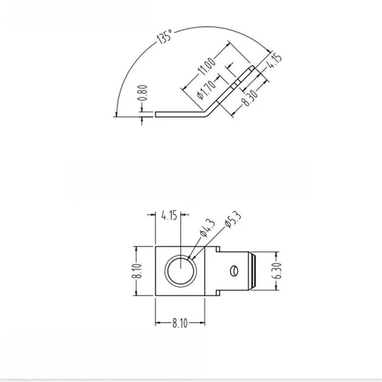 Brass Tin Plated Solder Terminal PCB Solder Connector 250-15