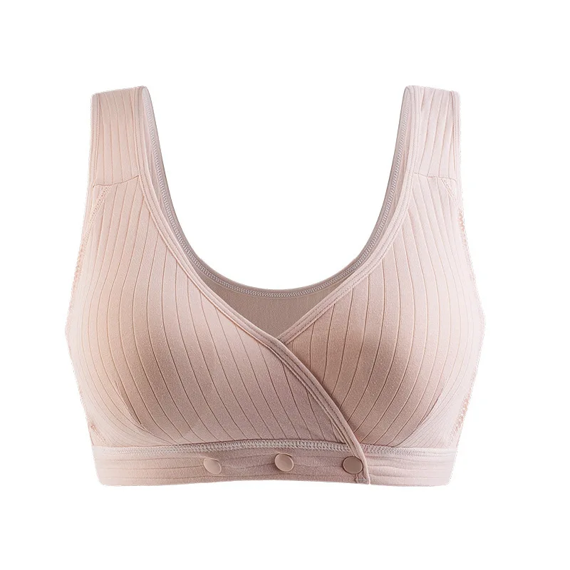 

Summer Thin Breastfeeding Underwear Gathered Anti-Sagging Maternity Bra Pregnancy Cotton Undershirt Type Front Buckle Bra