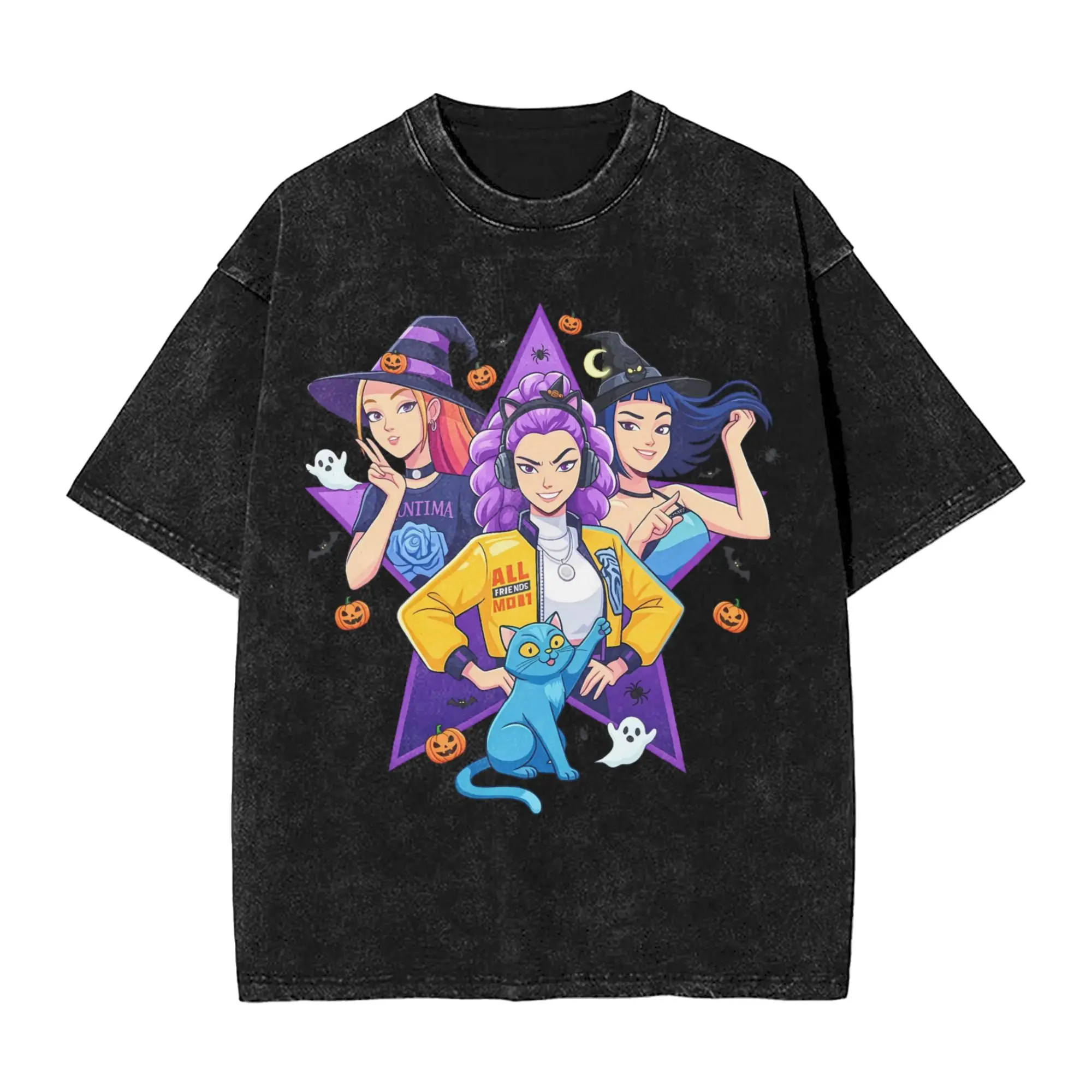 الرجال هالوين Kpop شيطان الصيادين ساجا الفتيات والنمر تي شيرت الصيف Y2K متعة تي شيرتات قصيرة الاكمام س الرقبة الترفيه نمط التي شيرت