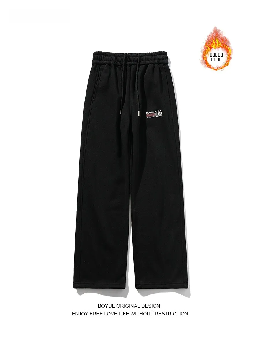 

Мужские брюки BOYUE оверсайз с принтом и вышитой этикеткой, прямые, модные, простые, спортивные, повседневные