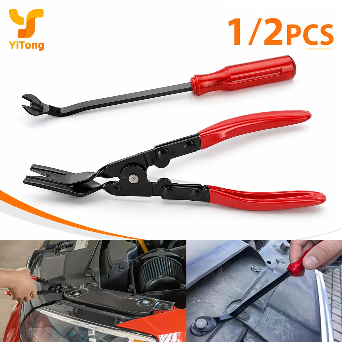Yitong 1/2PCS Car Clip Removal Pliers Auto Fastener Rivet Puller Door Panel Trim Plastic Retainer Clip Disassembly Repair Tools