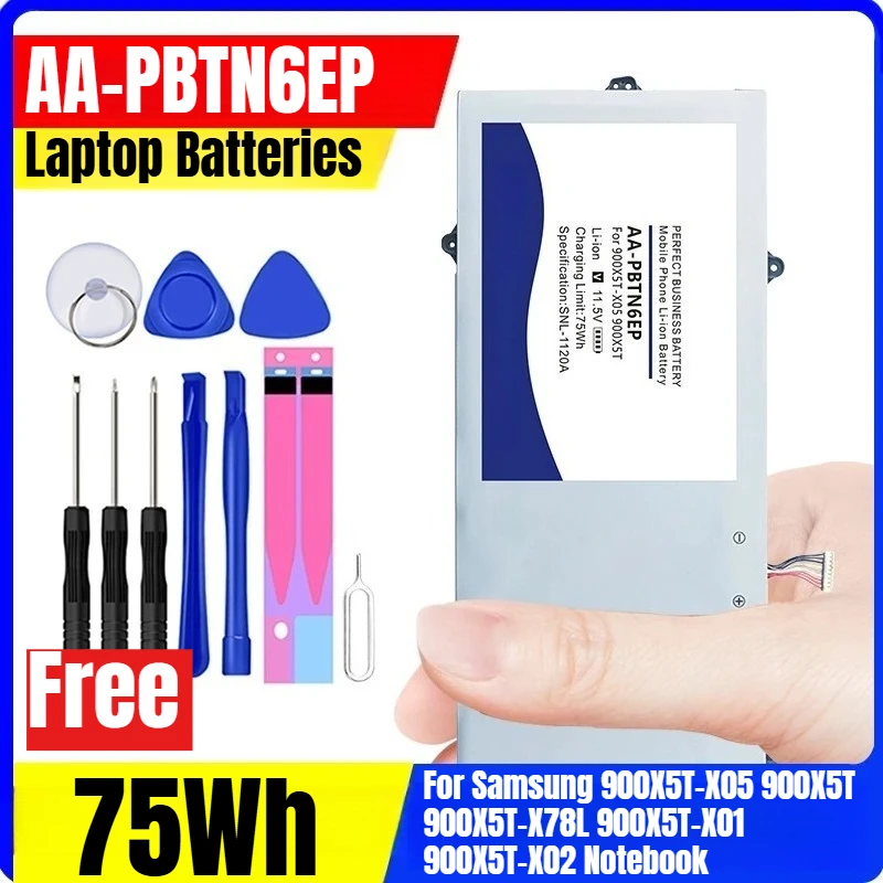 

AA-PBTN6EP 11.5V 75Wh Laptop Batteries for Samsung 900X5T-X05 900X5T 900X5T-X78L 900X5T-X01 900X5T-X02 Notebook