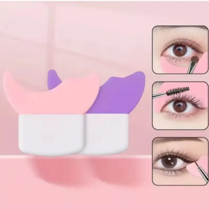 درع حماية لظلال العيون وكحل العيون من السيليكون مع مقبض |   مساعد مكياج مقاوم للتلطخ لمكياج العيون المثالي، محمول وسهل