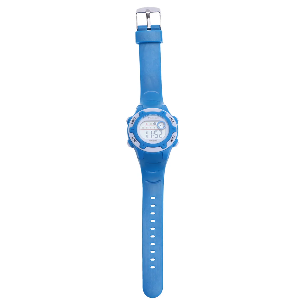 ساعة رقمية إلكترونية مضيئة مقاومة للماء باللون الأزرق، سوار قابل للتعديل، ساعة يد مريحة هدية عيد ميلاد ليلاً #3