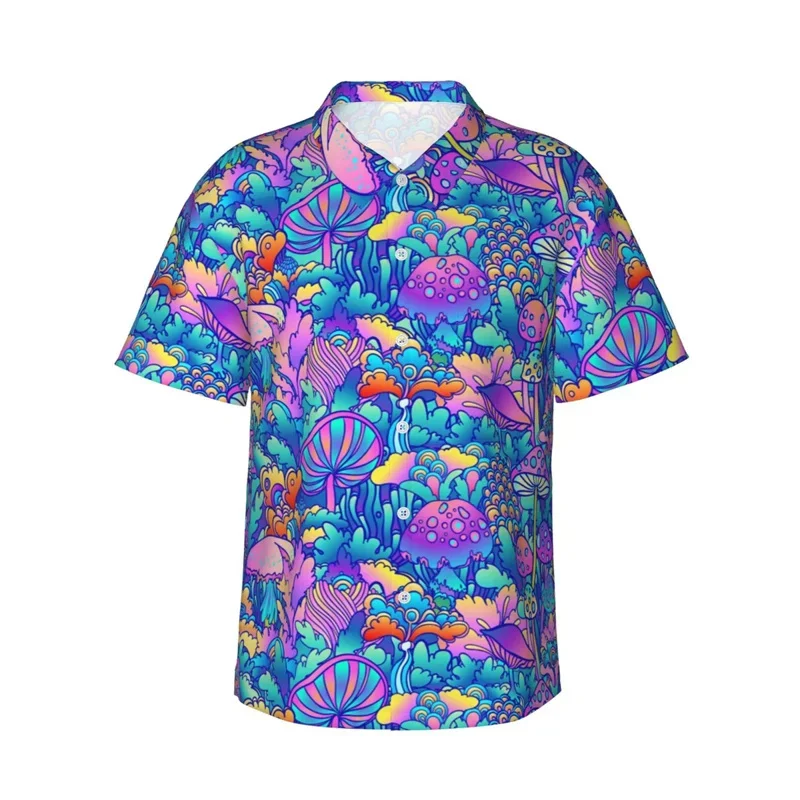 Summer Harajuku 3D Print Plants Mushroom Shirts For Men Kid Fashion Funny Streetwear Short Shirts Fashion Shirts & Blouses Tops