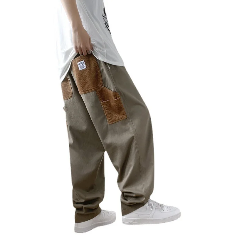 Pantalon cargo de style japonais pour hommes, pantalon décontracté à jambe droite, bas cloche High Street, tendance coréenne, automne