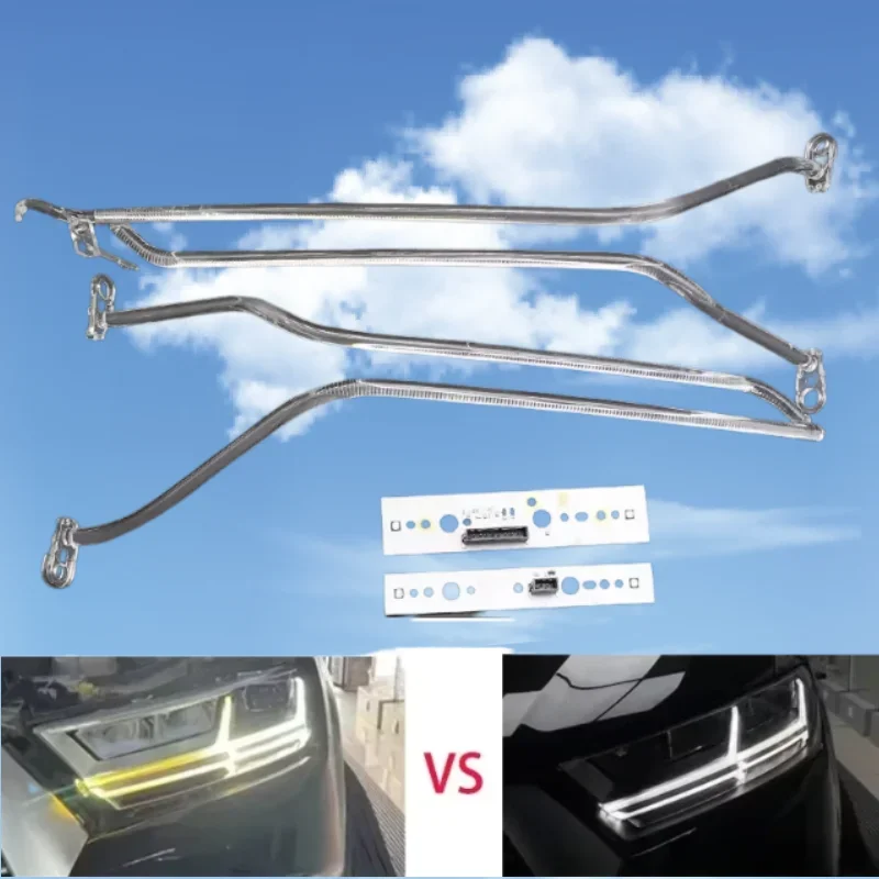 UOSO For Audi Q7 LED 2017-2019 Car Headlights DRL Light Strips Angel Eyes Chip Ballast Module Illuminations Maintenance