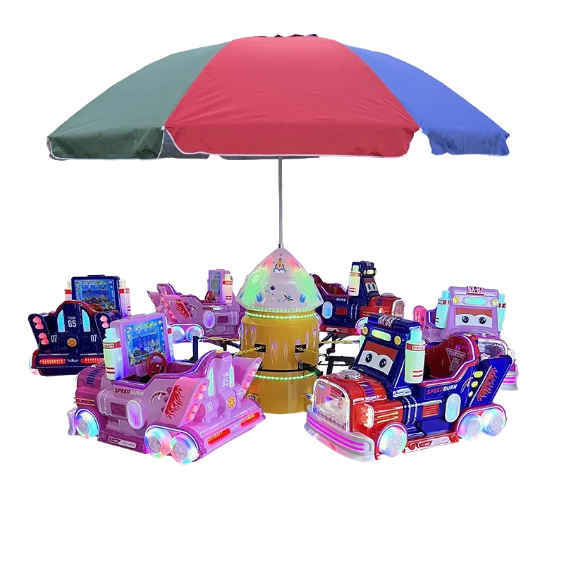 2026 Outdoor Playground Children Merry Go Round Amusement Park Ride Movable Kids Musical Electric Carousel for Salepromote sales