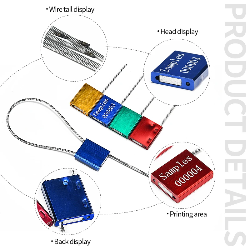 Cable Seals Metal Container Truck Trailer Seal Lock High Security Pull Tight Alumium Shipping Security Tags of Logisitics 100pcs