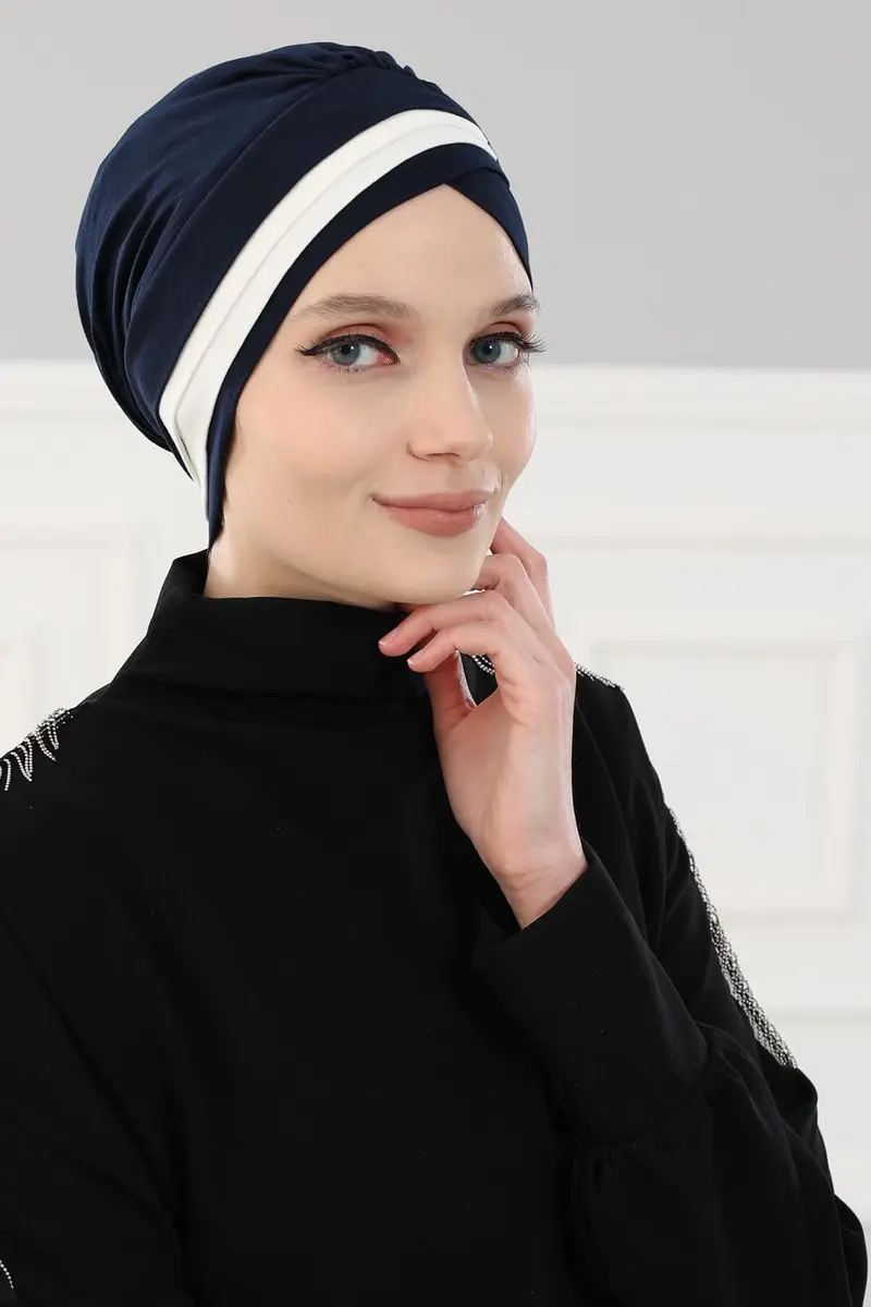 Cor dobro penteado osso azul marinho