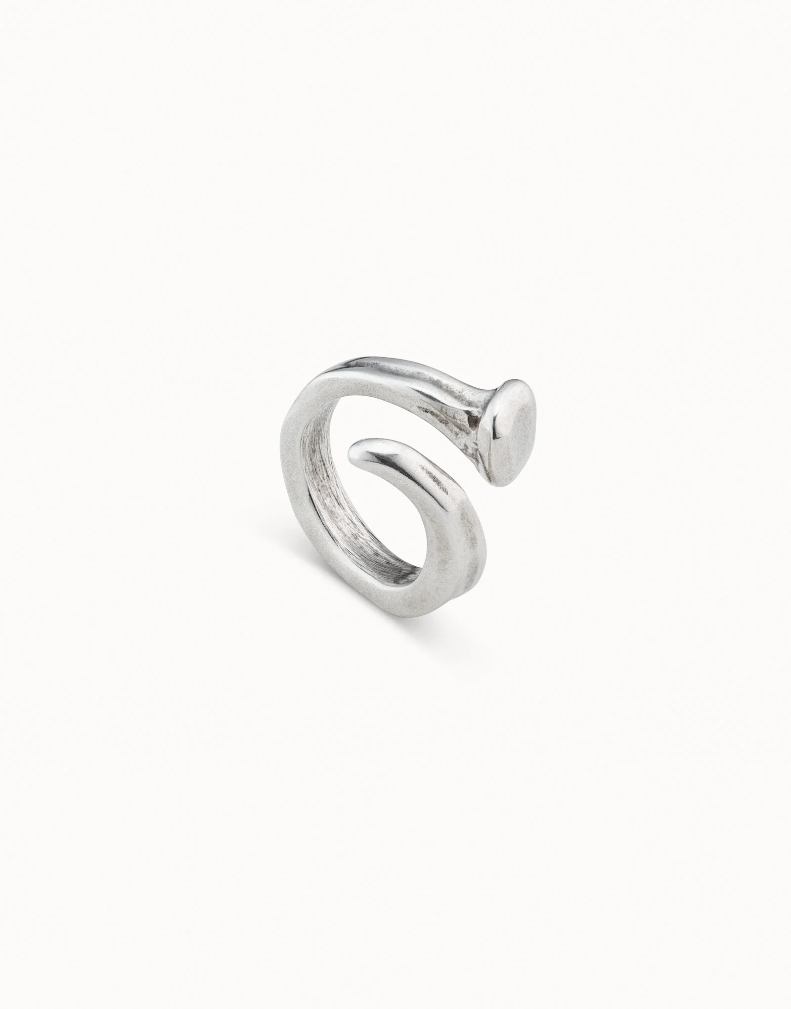 2024 New Spanish Luxury High-quality Curved Nail Shape S925 Silver Ring Simple and Atmospheric  Gift