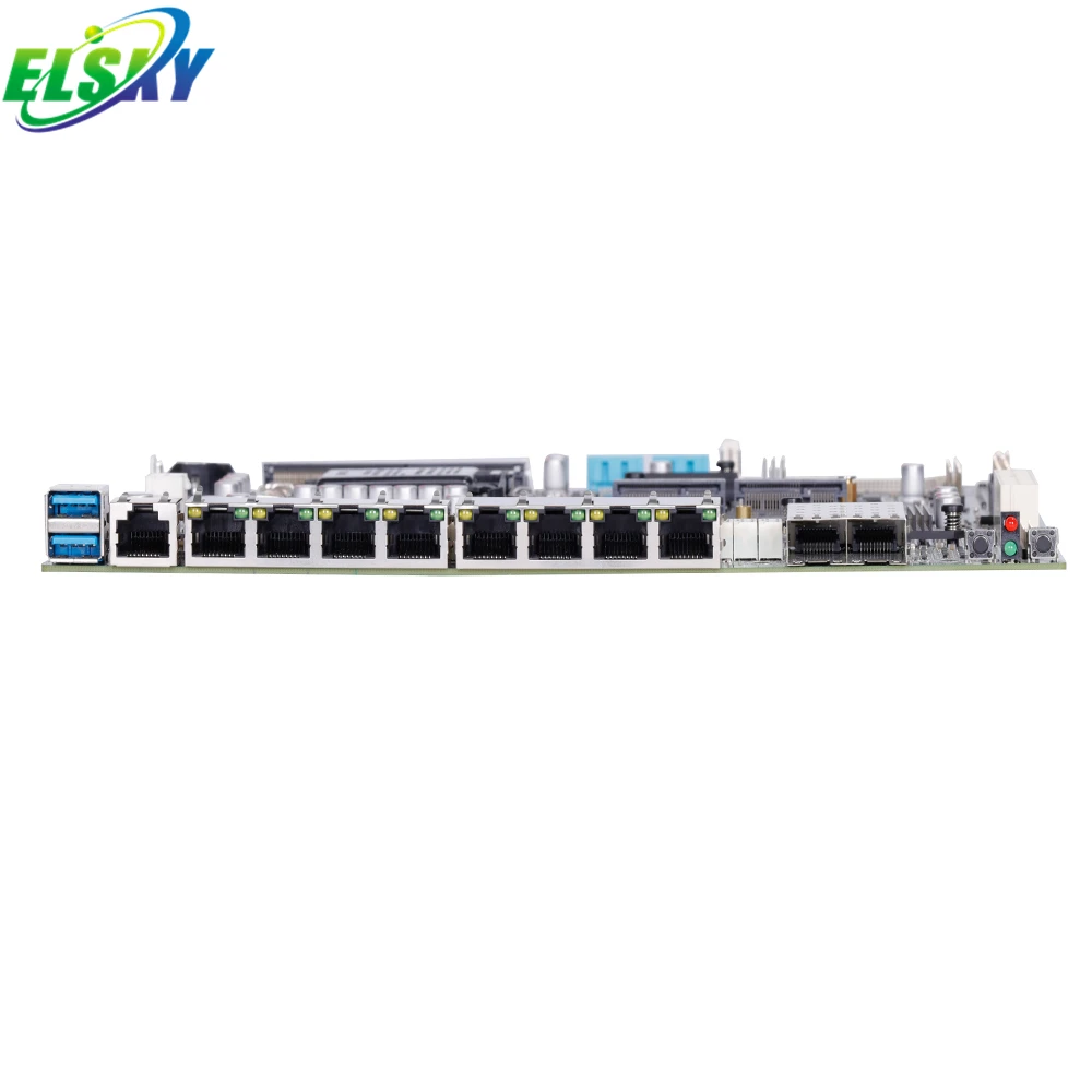 ELSKY 1000M Lan Firewal Lga 1151 Motherboard Socket Supporting  I3 I5 I7 Option 2*DDR4 32GB RAM 4K@60Hz Display I210-AT Gigabit