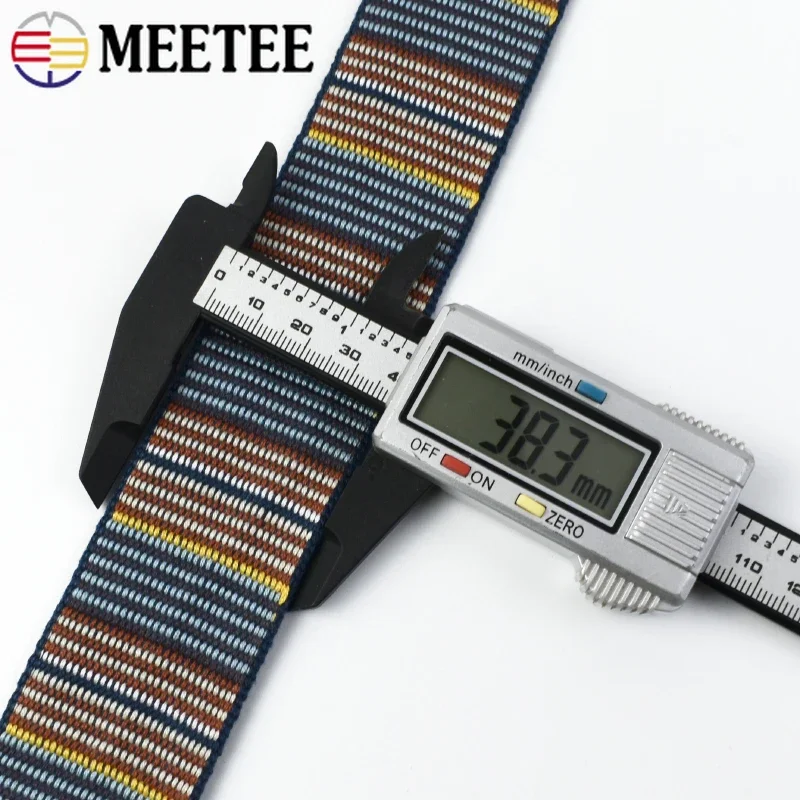 1-5Meters 38mm Jacquard Webbing Tapes 2.5mm Thick Cotton Strap Ribbon Bag Shoes Belt Bias Binding Clothes DIY Sewing Accessories