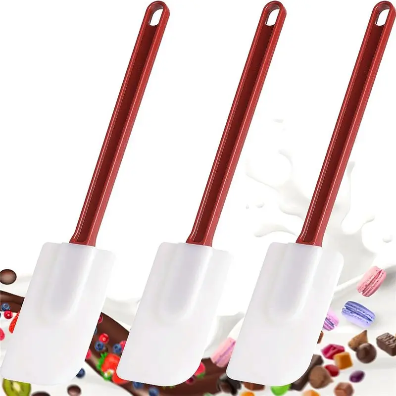 A97G 3Pack Spatulas Silicone Heat , Spatula Silicone , Rubber Scraper Spatula 10 Inches, Kitchen Use A