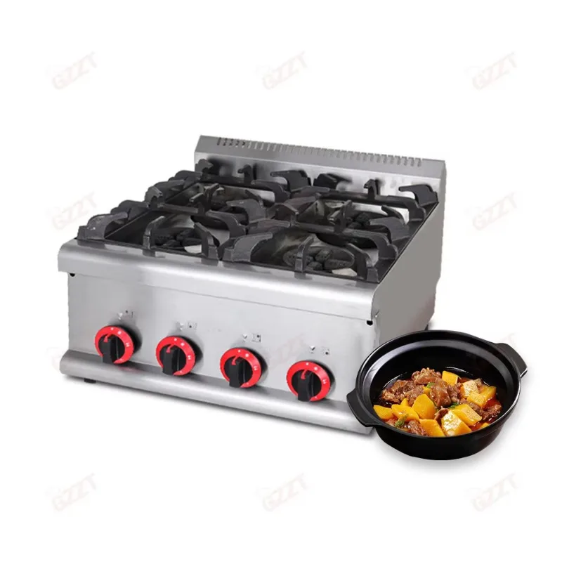 Commercial Wholesale High Quality Stainless Steel Table Top 4 Burners  Furnace head independent control