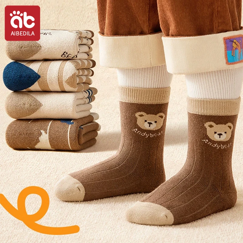 AIBEDILA Children Socks Baby Autumn Winter Cotton Stockings Boys Girls Socks Cotton Socks