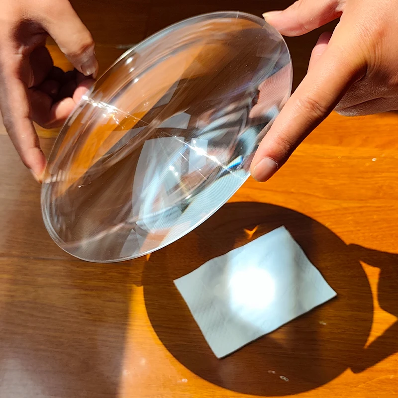 200mm PMMA Solar Focus Fresnel Lens Spotlight Solar Condensing Magnifier Focal Length 70/80/100/120/140/160/200/220mm