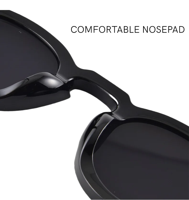 النظارات الشمسية المستديرة النساء الرجال فاسق ظلال الرجعية تتجه نظارات شمسية واضح عدسة الإطار UV400 الإناث #4