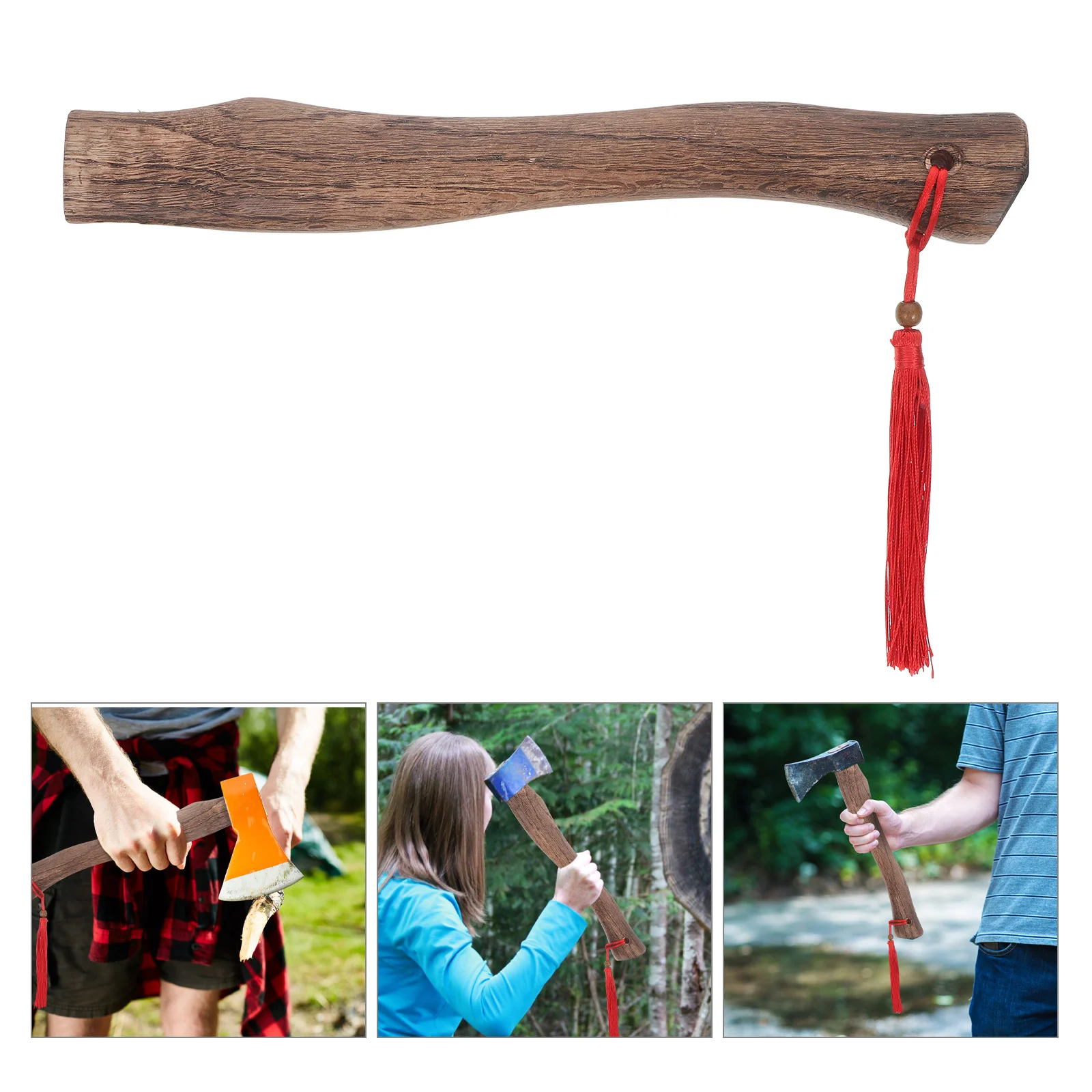 

Outdoor Axe Handle Replacement Wood Carbonized Durable Ergonomic Grip Portable Lightweight for Camp Hiking and Survival Tools