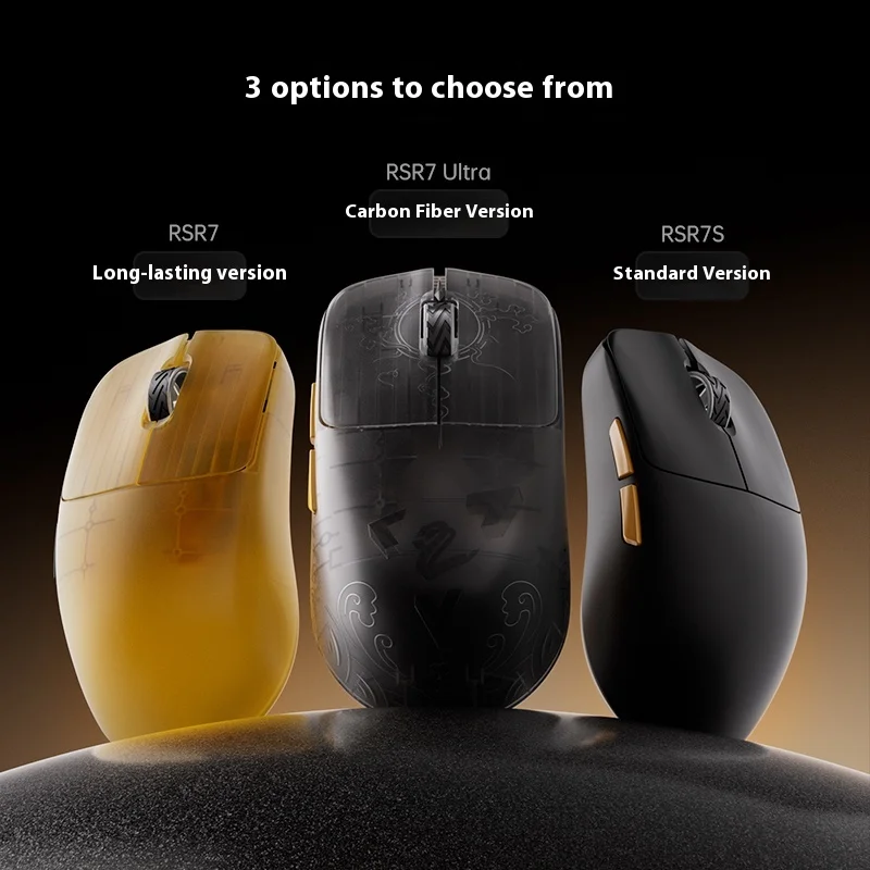Jamesdonkey RSR7 Ultra Lightweight Mouse Carbon Fiber Wireless Tri-mode PAW3950 8K 0.125ms Low Delay PC Gaming Mice RSR7S