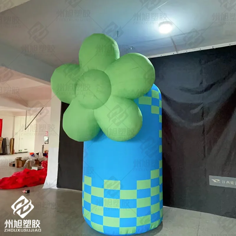 Flores infláveis com sopradores, modelos de ar à base de plantas, quadrados externos e decorações promocionais para eventos de parque