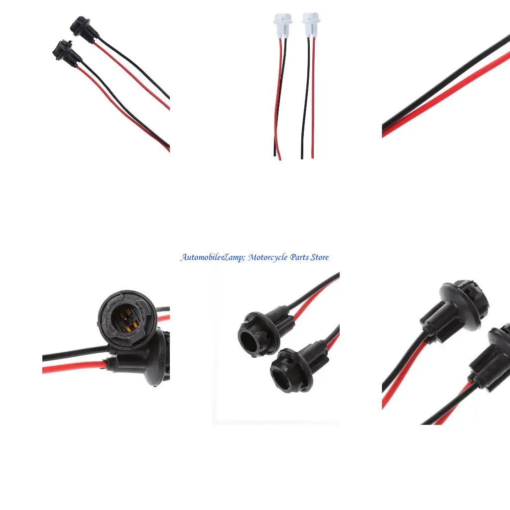 

H7BD 2Pcs Auto Light Bulb Socket Car LED Light Base T10 Connector Harness for Car