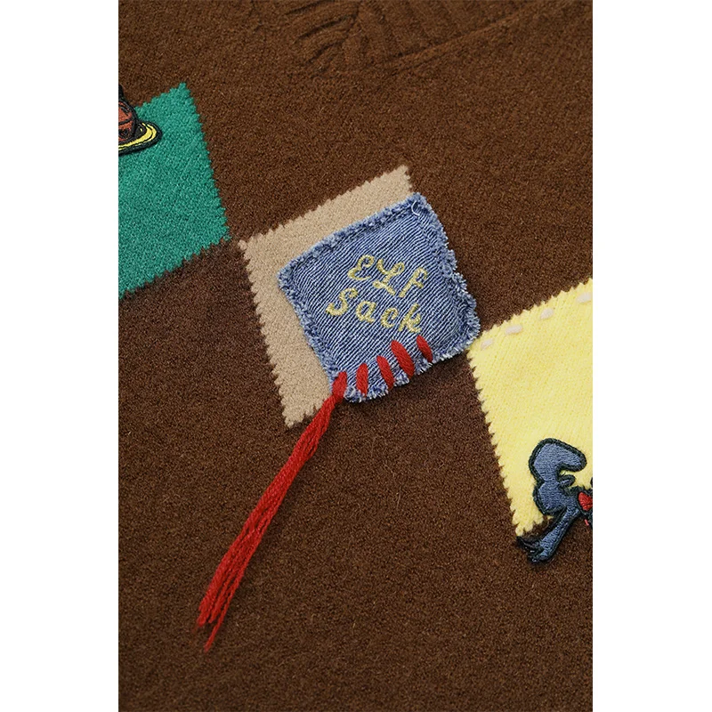 ELFSACK 2025 Autumn New Arrival Casual Diamond Embroidery Loose Knit Vest For Woman - Image 5