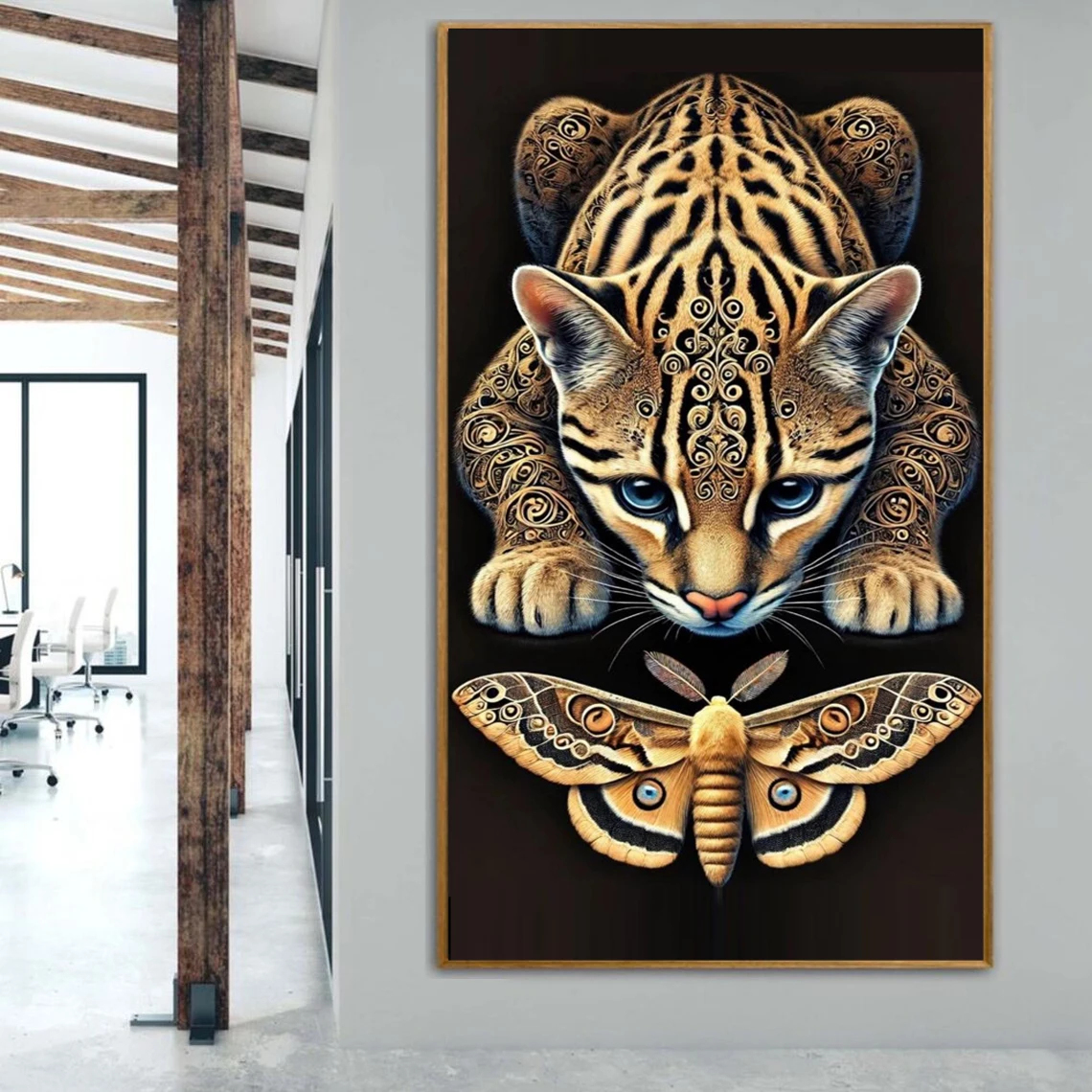 

Наборы для алмазной мозаики 5D «Леопард и бабочка», новинка 2026 года, с крупными квадратными и круглыми стразами, для декора дома