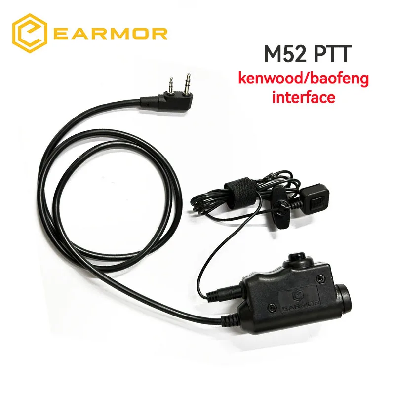 EARMOR Tactical Kenwood, Baofeng interface Version PTT Military for Radio Adapter for EARMOR M32/M32H Active Shooing Earmuff