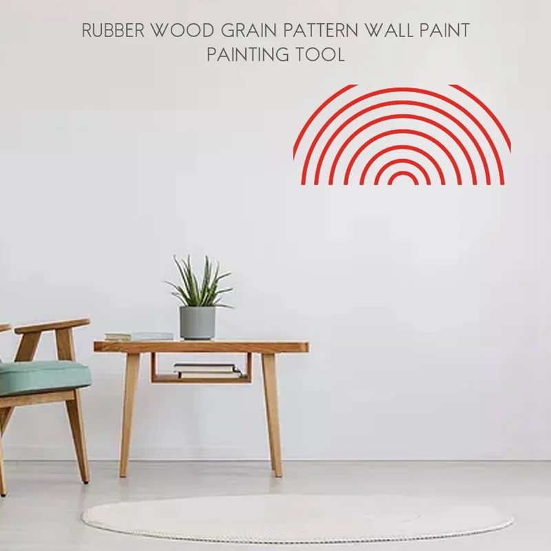 Wood Graining Tool Set for Wall Painting Decoration, Rubber Pattern, DIY, 4pcs