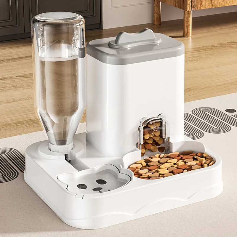 Automatischer Futter- und Wasserspender für Haustiere, 2-in-1 Integrierte Futter- und Trinkstation für Katzen und Hunde, Rutschfest