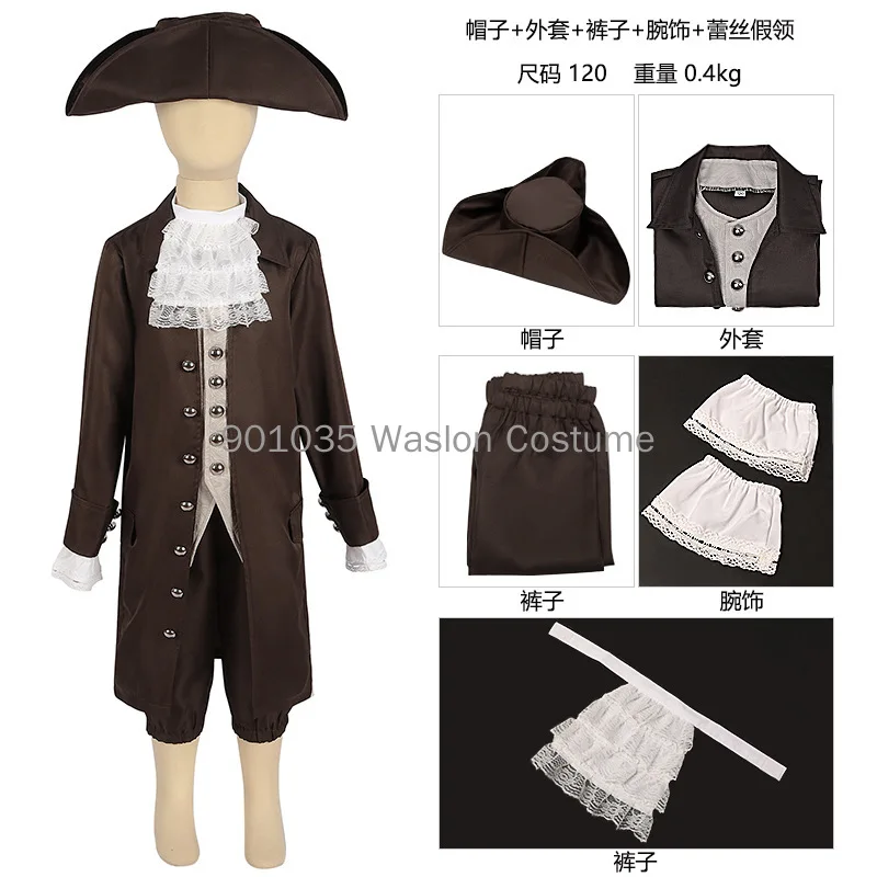 Colonial Costume Boys 18th Century Child Cosplay America Costume Revolution Outfit